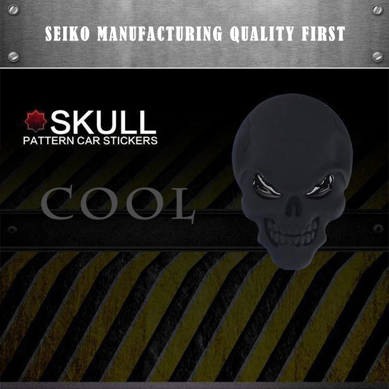 3D Metal Skull Car Sticker, Decorative Body Decal - view 3