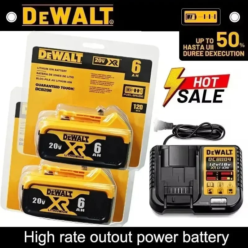 20V 6Ah Li-Ion Replacement Battery for DeWalt DCB206 DCB205