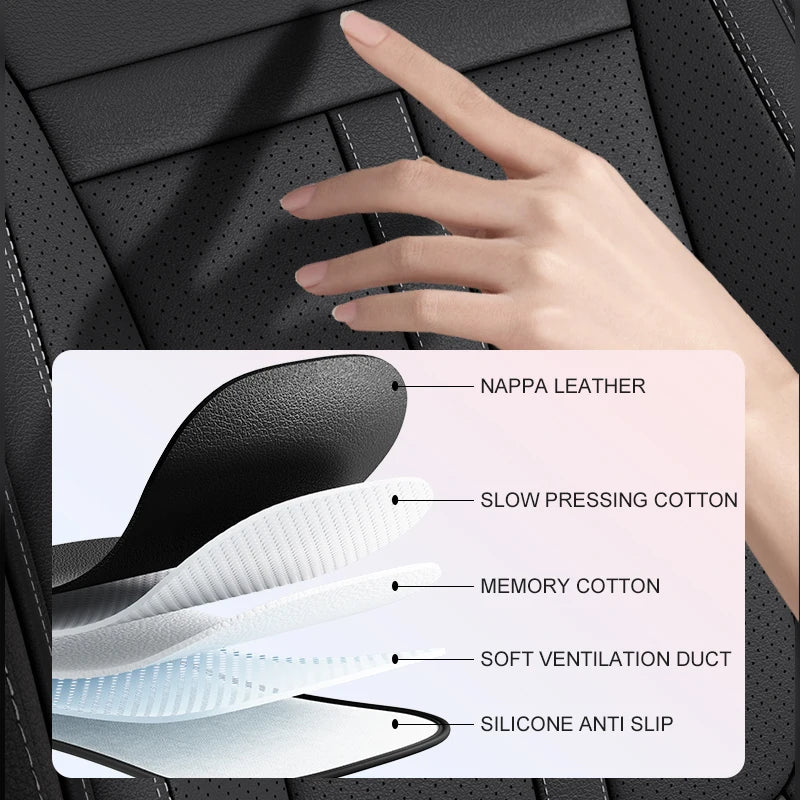 Synthetic Leather Front Car Seat Cushion with Non-Slip Back