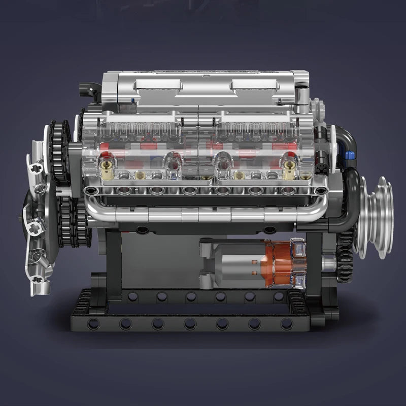 V8 Engine Building Block Model Kit, 500+ Pieces for Ages 8 and Up