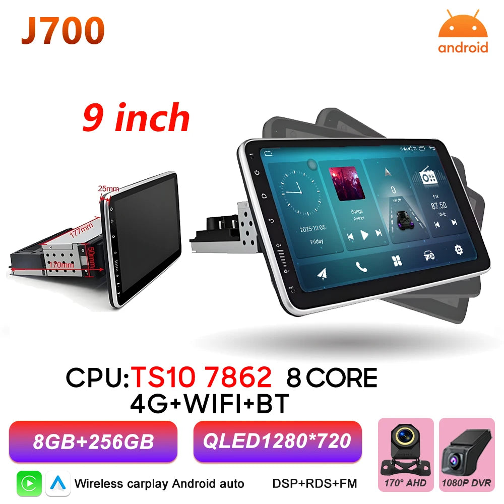 Universal 9 Inch Android Car Stereo Wireless CarPlay Android Auto GPS - image 10