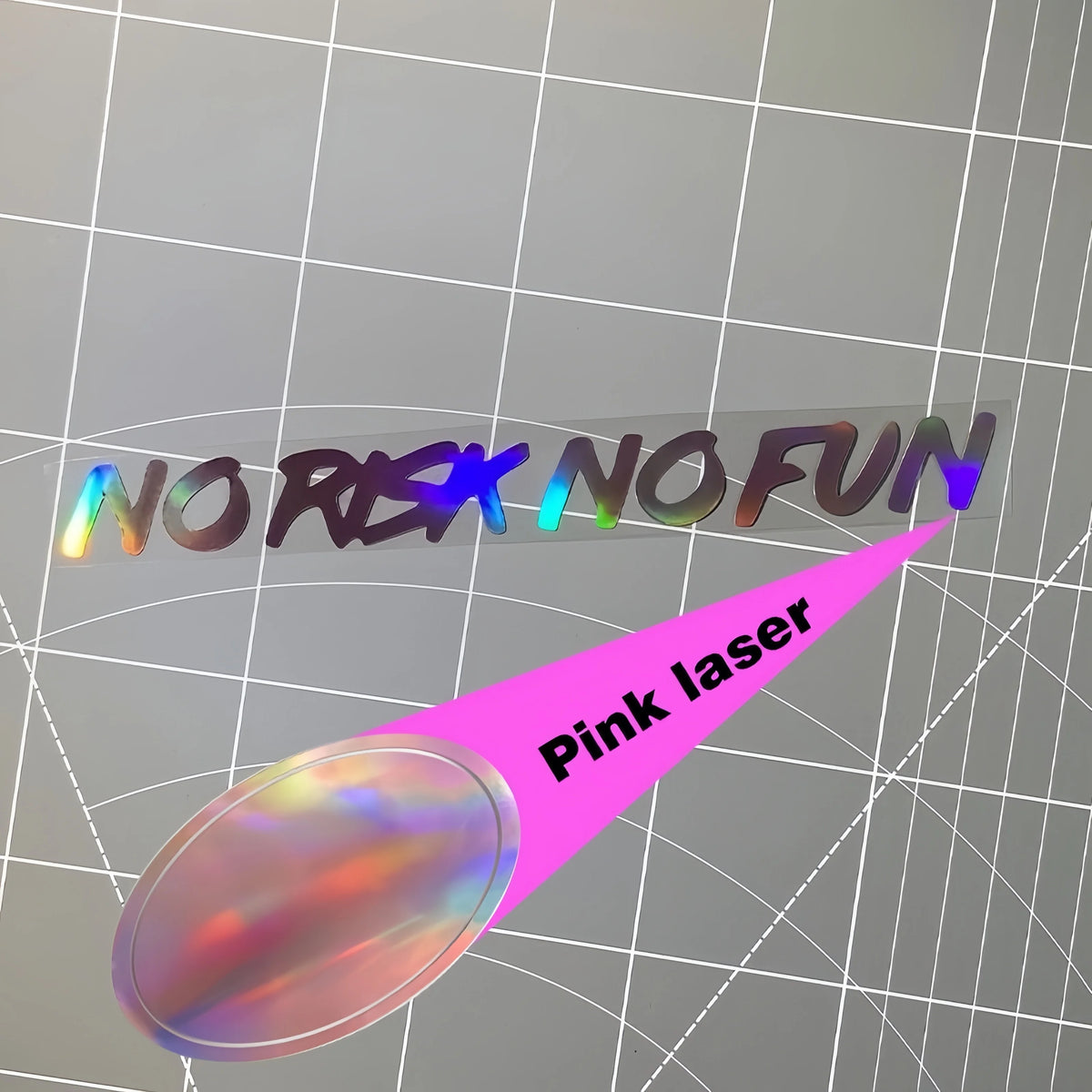 No Risk No Fun Holographic Carbon Motorcycle Decals, Waterproof - view 12