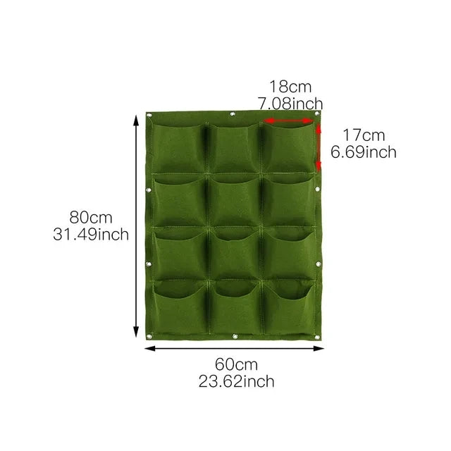 Felt Vertical Wall Planter Bag – Hanging Garden Holder