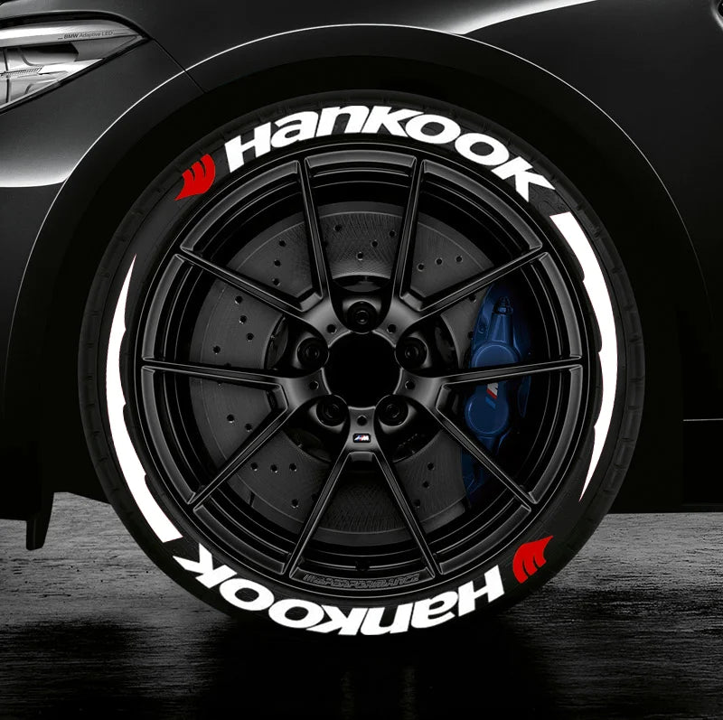 Permanent 3D Rubber Tire Lettering Stickers for 15-24 Inch Wheels