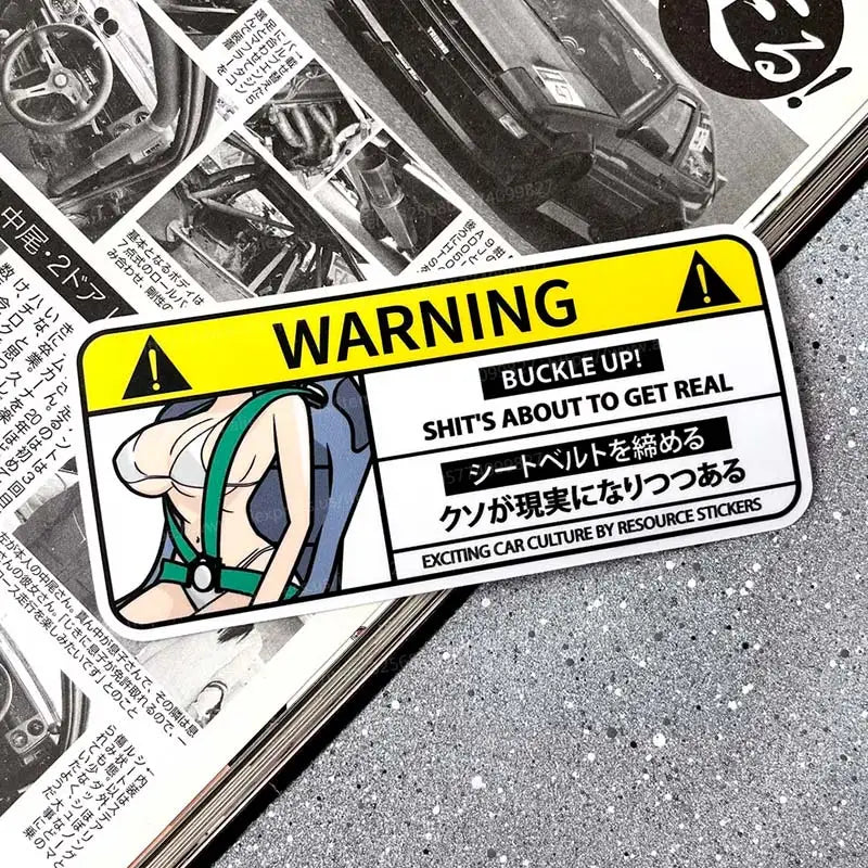 Cartoon Airbag Warning Car Decal, Waterproof Sticker - view 4