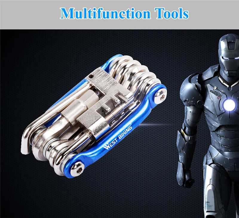 WEST BIKING 11 in 1 Bicycle Repair Tool Multifunction Bicycle Repair Set MTB Road Bike Repair Tools Kit Wrench Screwdriver