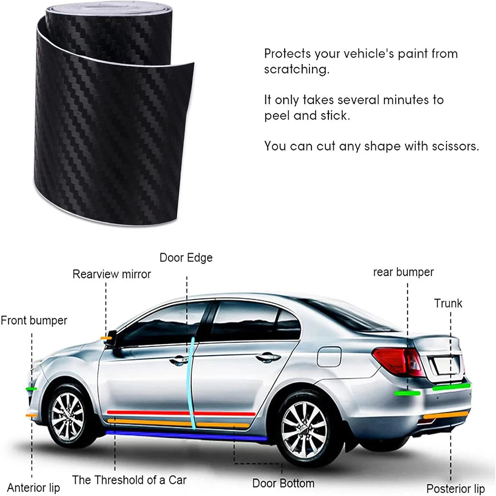 Carbon Fiber Car Door Edge Protector Tape - Universal Scratch Guard - image 6