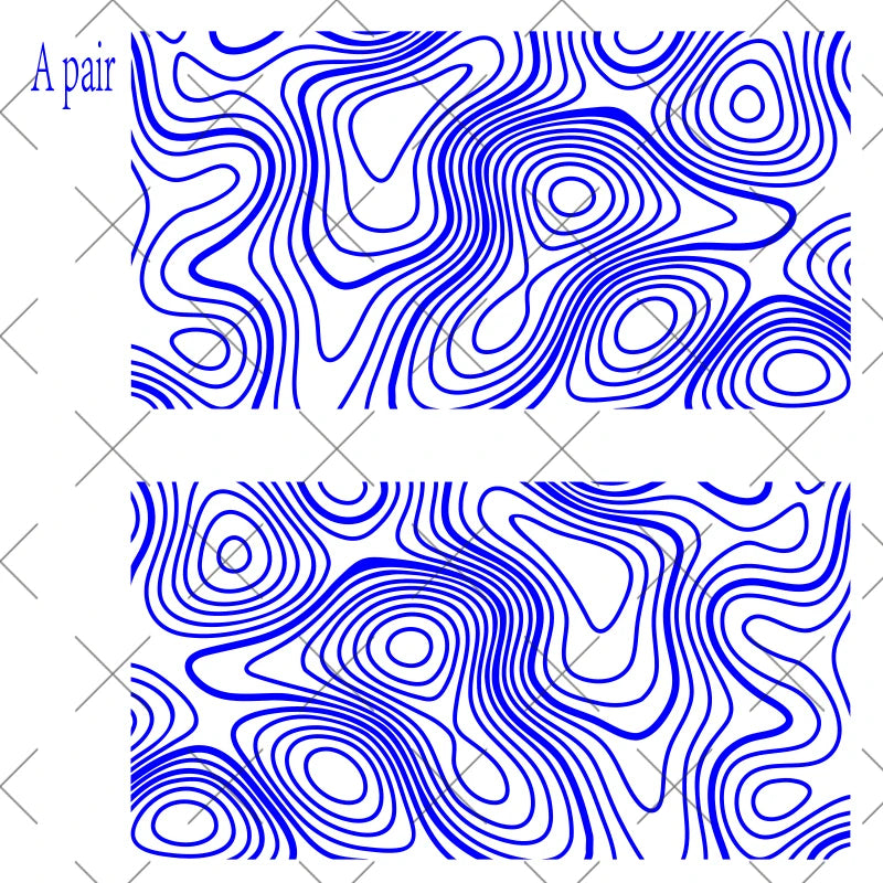 Topographic Map Reflective Car Window Sticker Pair, 85x45 cm