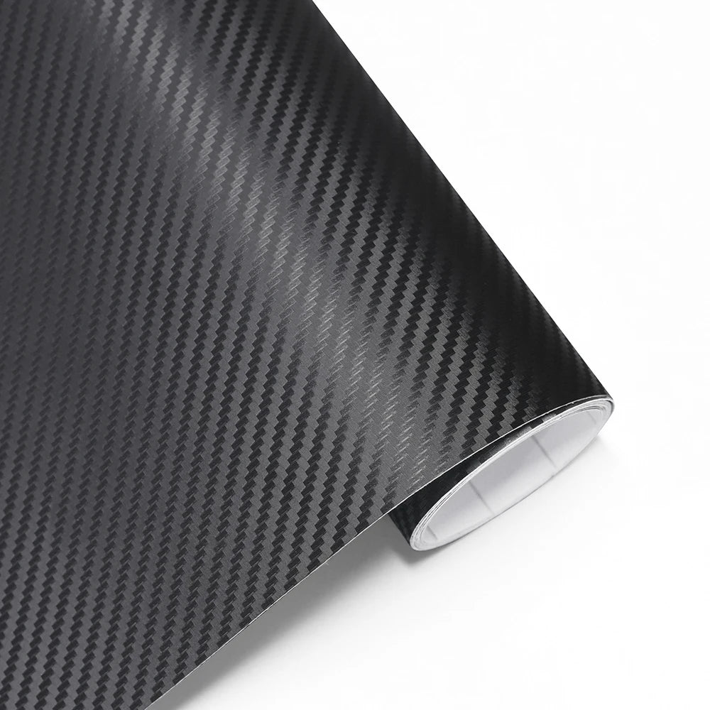 3D Carbon Fiber Car Wrap Vinyl Film - Black PVC for Car Motorcycle
