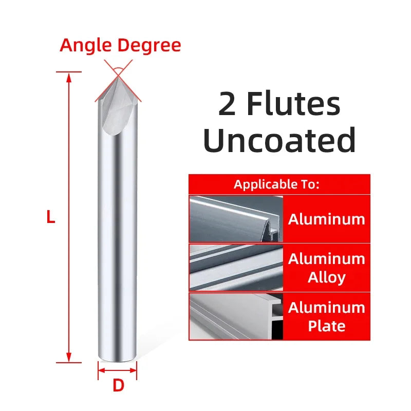Carbide Chamfer Milling Cutter 60 90 120 Degree V-Shaped Router Bit - image 25