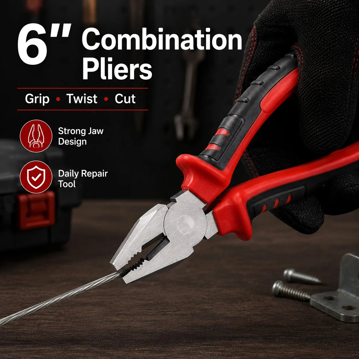 Electric Wire Pliers Large Opening Sharp Multifunction Tool for Cutting Twisting Gripping Metal Wires Heavy Duty Industrial Tool
