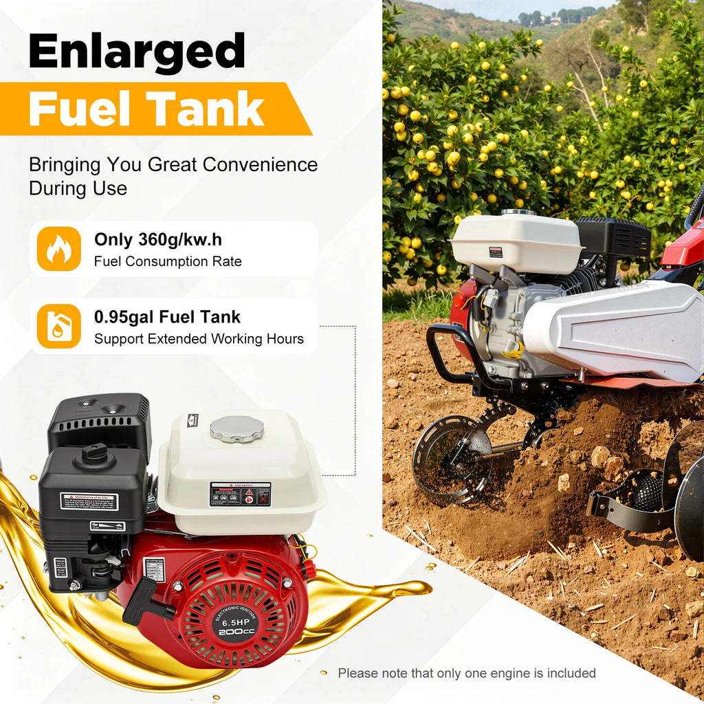 200cc 6.5HP 4-Stroke Gas Engine for Pressure Washer and Tiller
