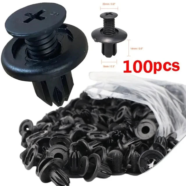 8mm Plastic Push Rivets (100 Pack) for Auto Trim & Bumper Repair - image 8