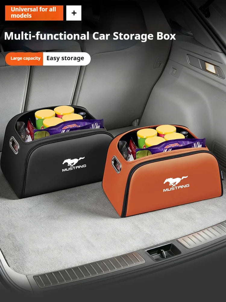 Car Trunk Organizer Box with Pocket for Ford Mustang