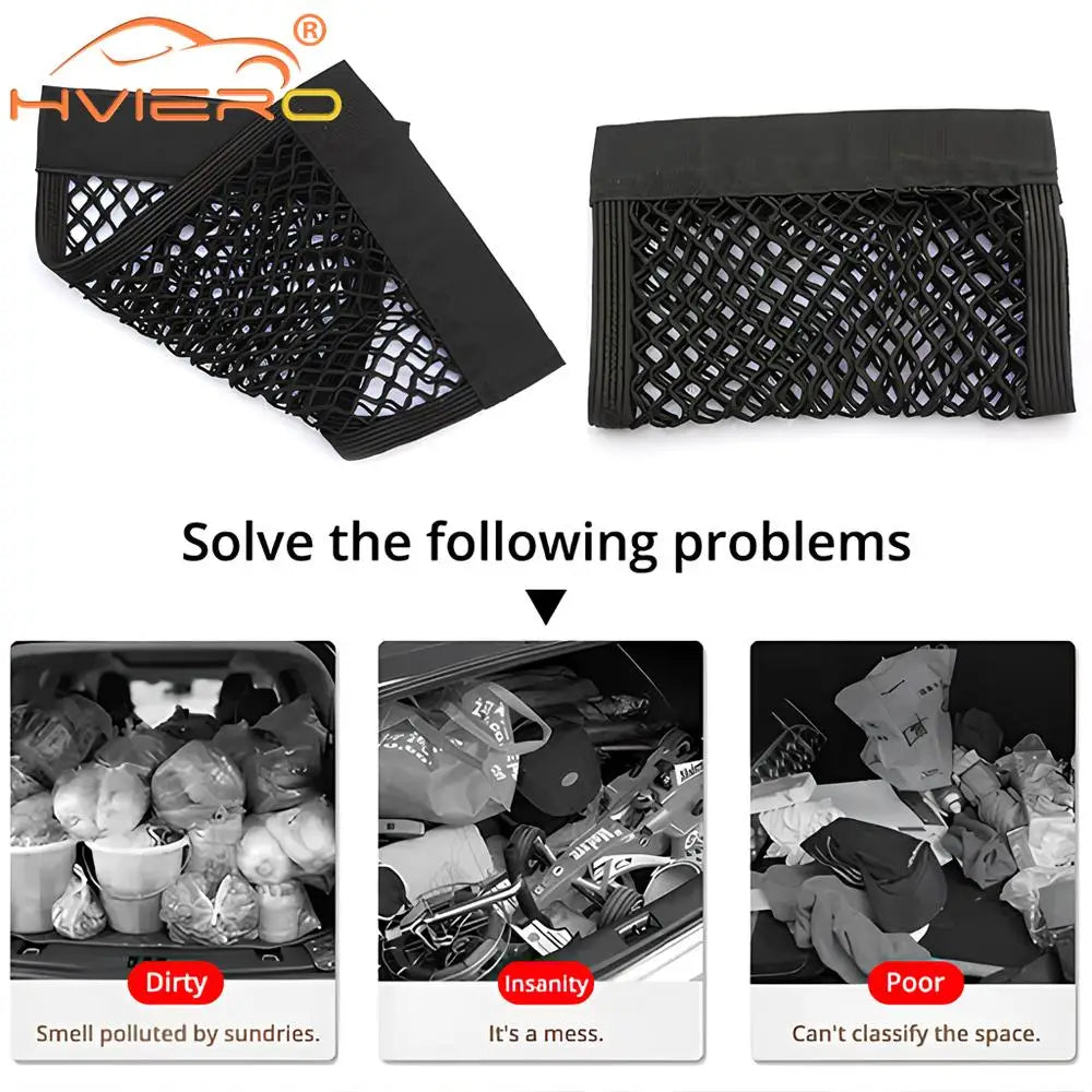 Elastic Mesh Trunk and Seat Back Storage Net, 4 Sizes