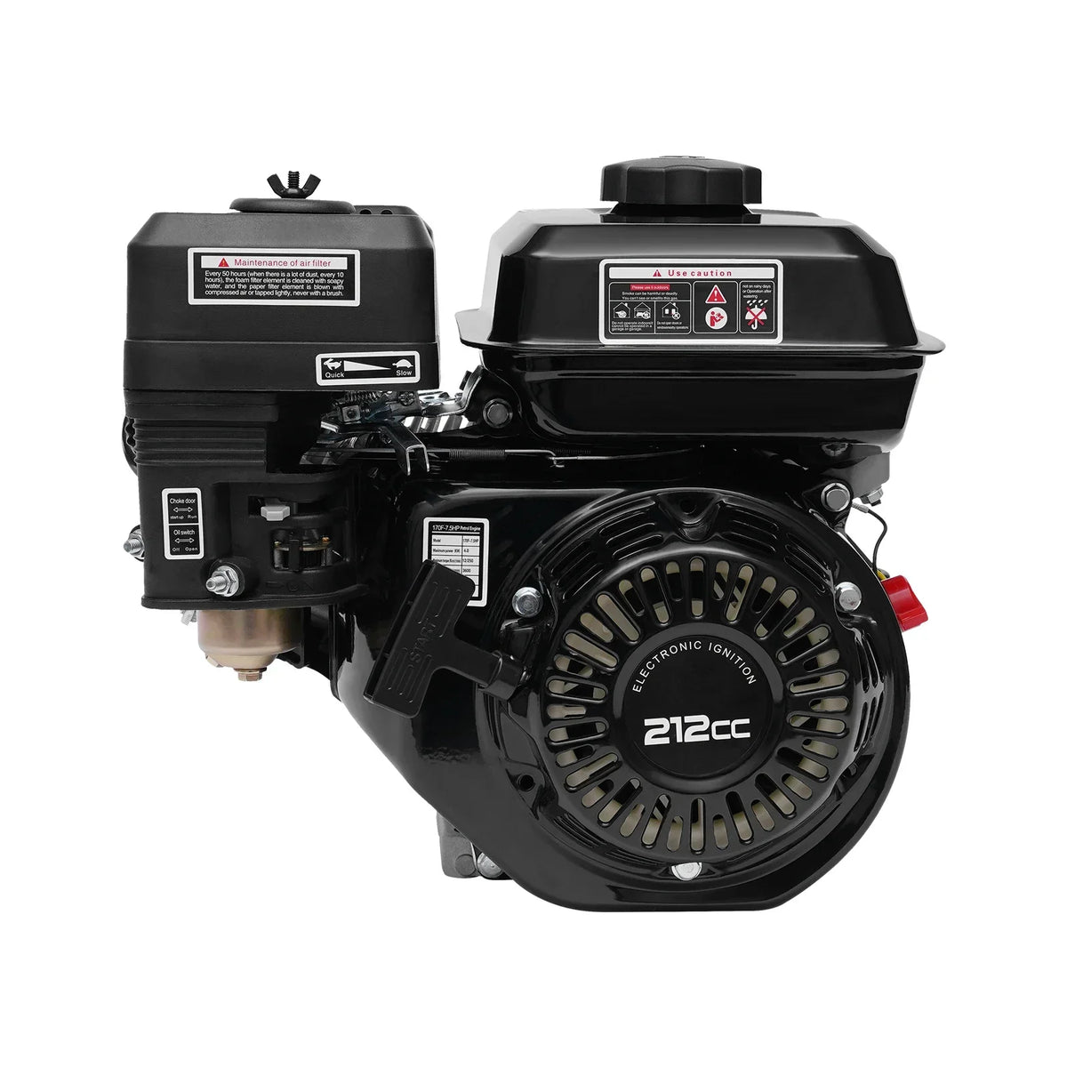 212cc 7.5HP 4-Stroke OHV Gas Engine, Pull Start, 20 mm Shaft