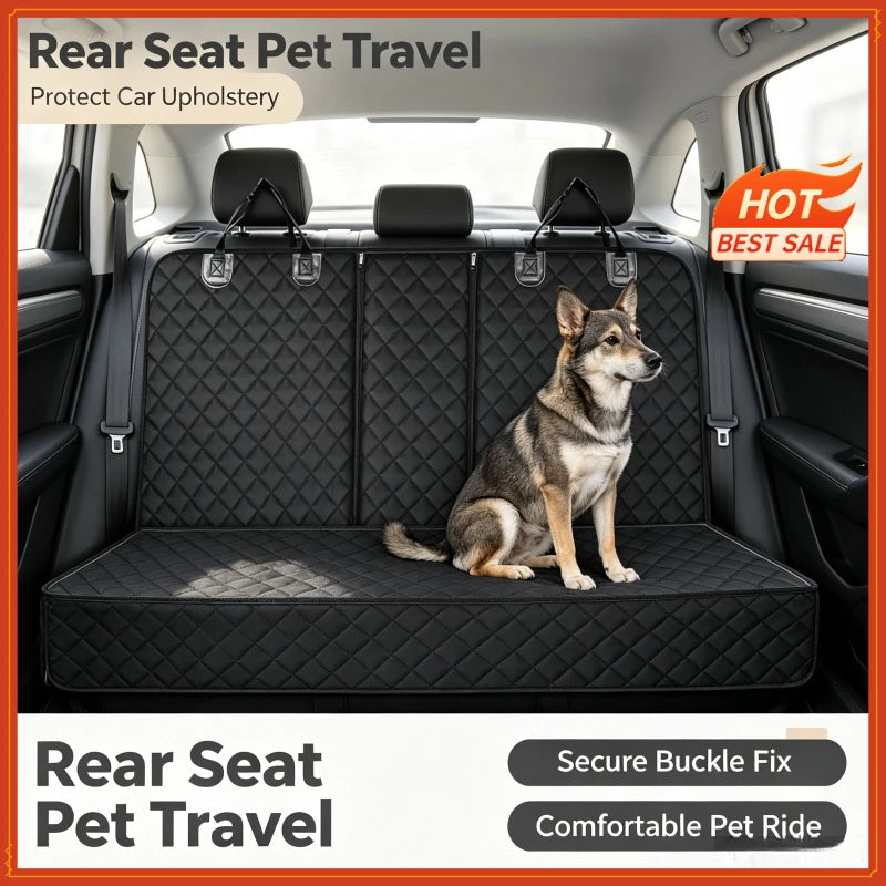 Car Dog Seat Cover For Back Seat Waterproof Auto Rear Pet Seat Protector Mat Nonslip Universal Safety Carrier For Outing Dogs