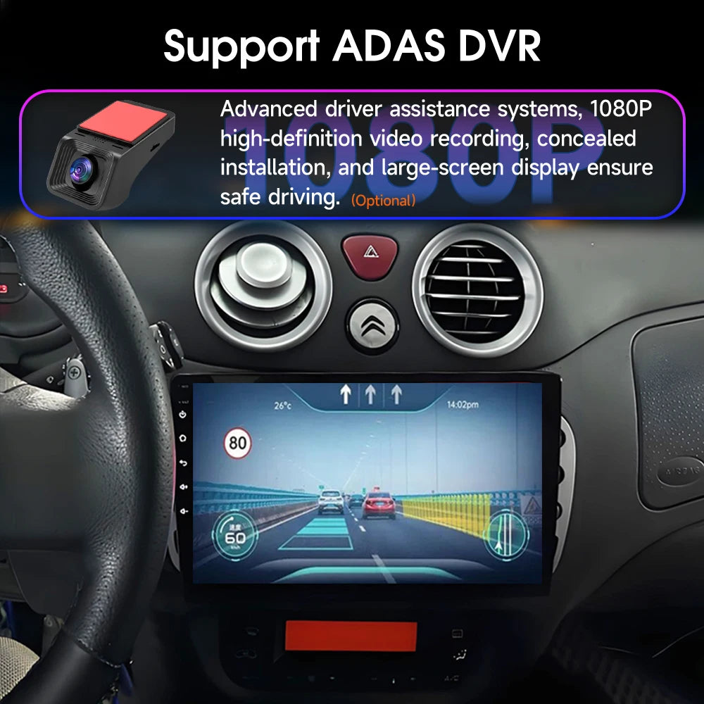 Android Car Stereo for Citroen C2 C3 2001-2010 GPS Navigation CarPlay - image 3