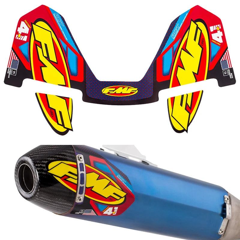 4T Motorcycle Exhaust Muffler Sticker, 10.2 x 5.9 in