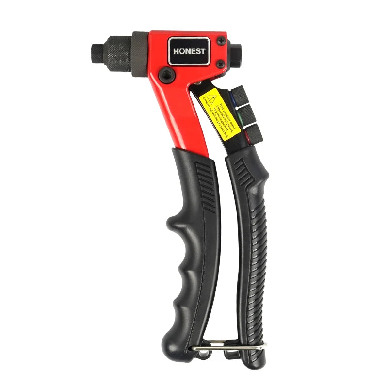 Heavy-Duty Rivet Gun Hand Riveter Blind Rivets Gun, Effort-Saving Design Includes 4 Interchangeable Nozzles (2.4-3.2-4.0-4.8mm)
