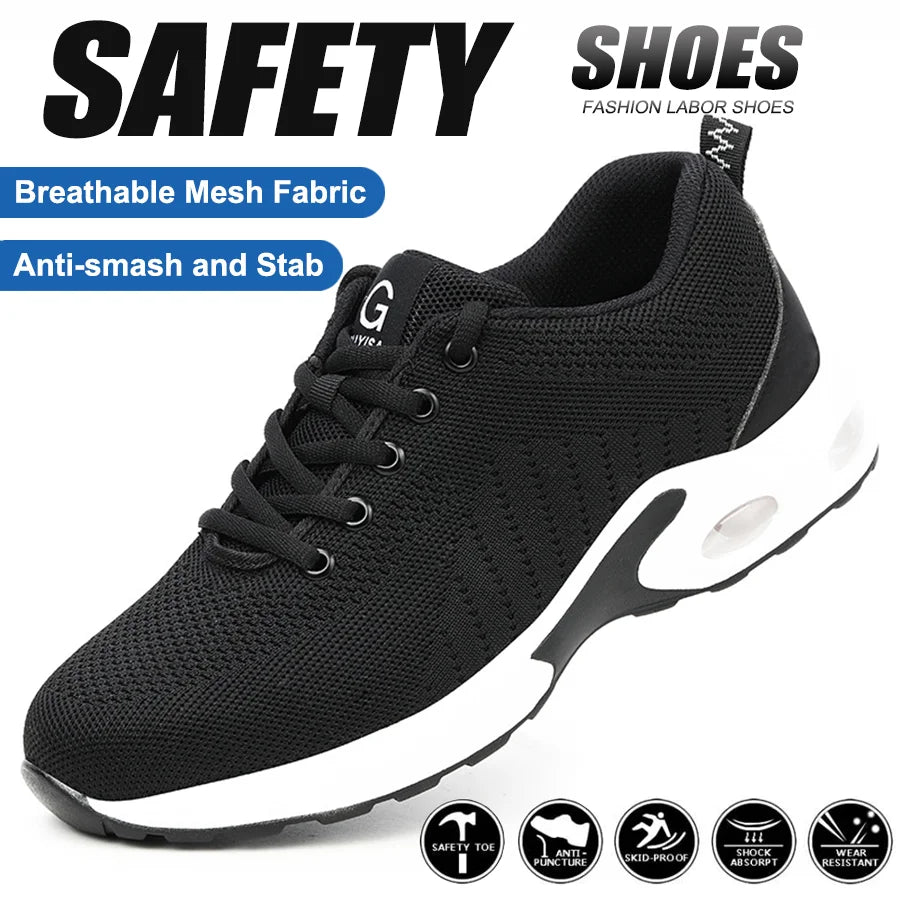 Breathable Non-Slip Steel Toe Shoes for Men & Women - image 21