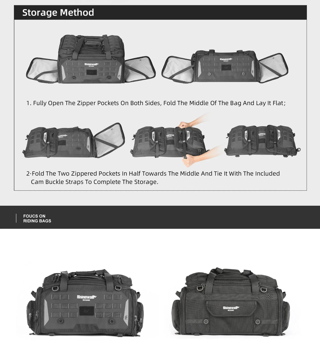 Rhinowalk 70L Magnetic Motorcycle Saddle Bag - image 21