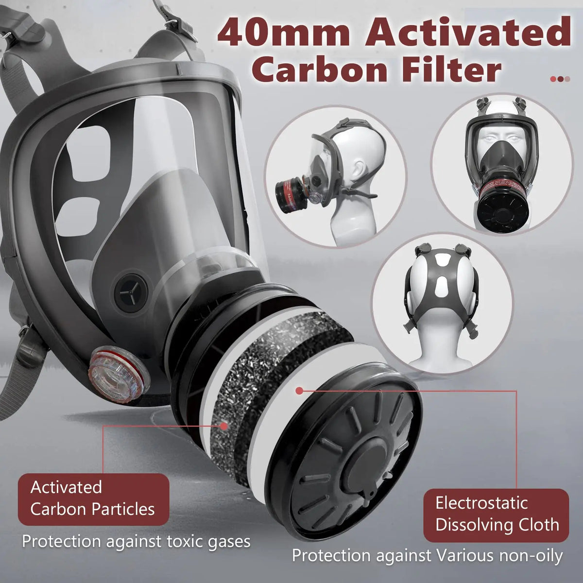 16-in-1 Full-Face Gas Mask with 40mm Carbon Filter - image 3