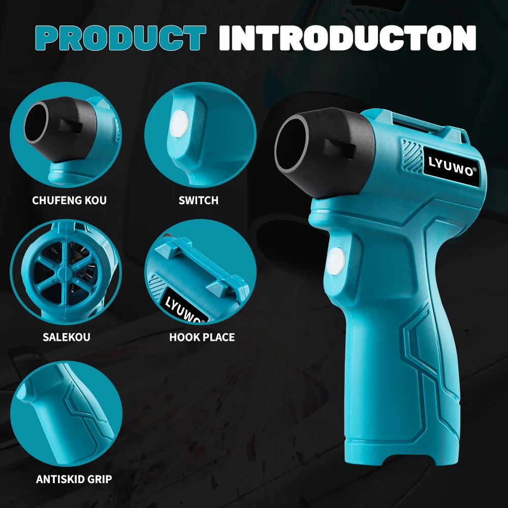 Air Blow Gun Dust Blower Computer Host Car Dust Cleaner Wireless Lithium Battery Blow Dryer, Essential Tool for Outdoor BBQ