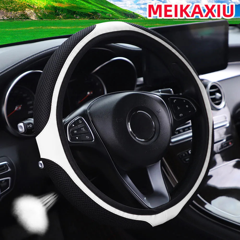 Breathable Mesh Stretch Steering Wheel Cover, 14.5-15 Inch