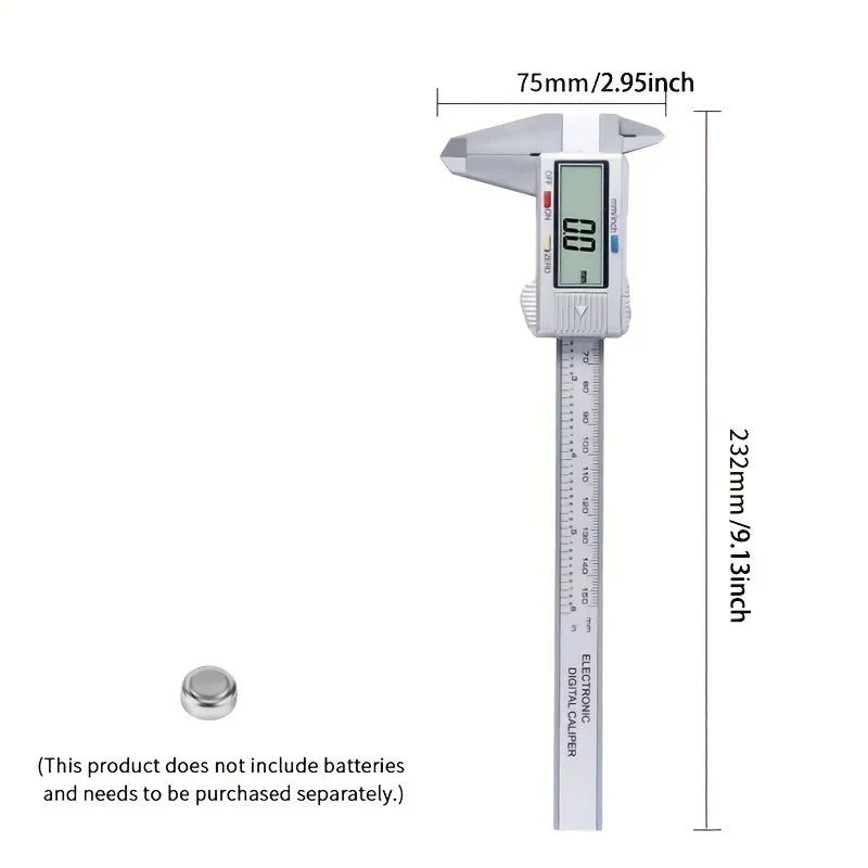 6-Inch LCD Digital Caliper – Carbon Fiber Measuring Gauge