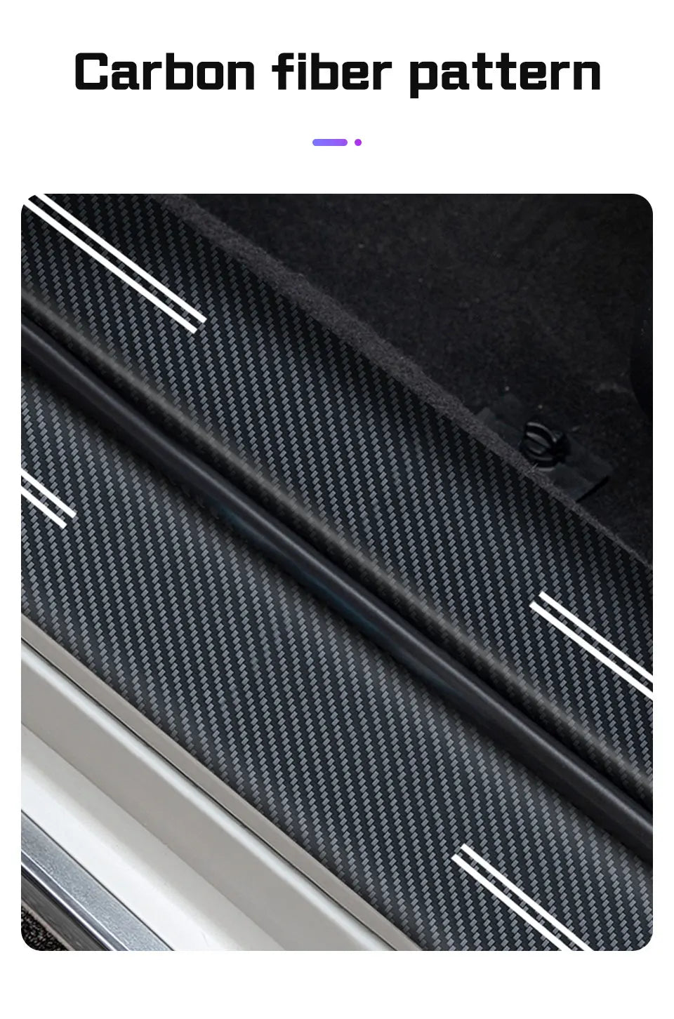 Universal Carbon Fiber Pattern Door Threshold Protector Strips