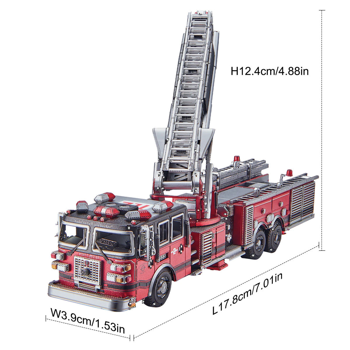 3D Stainless Steel Metal Puzzle Ladder Fire Truck Model Kit