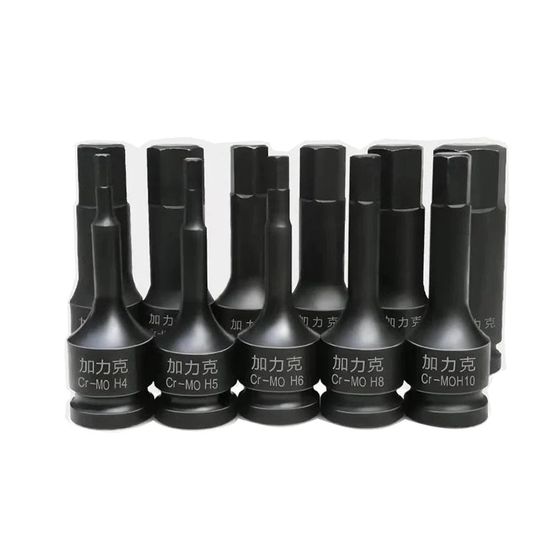 1/2 Inch Drive Long Impact Socket Set Hex Bits Allen Driver Metric H4 to H19