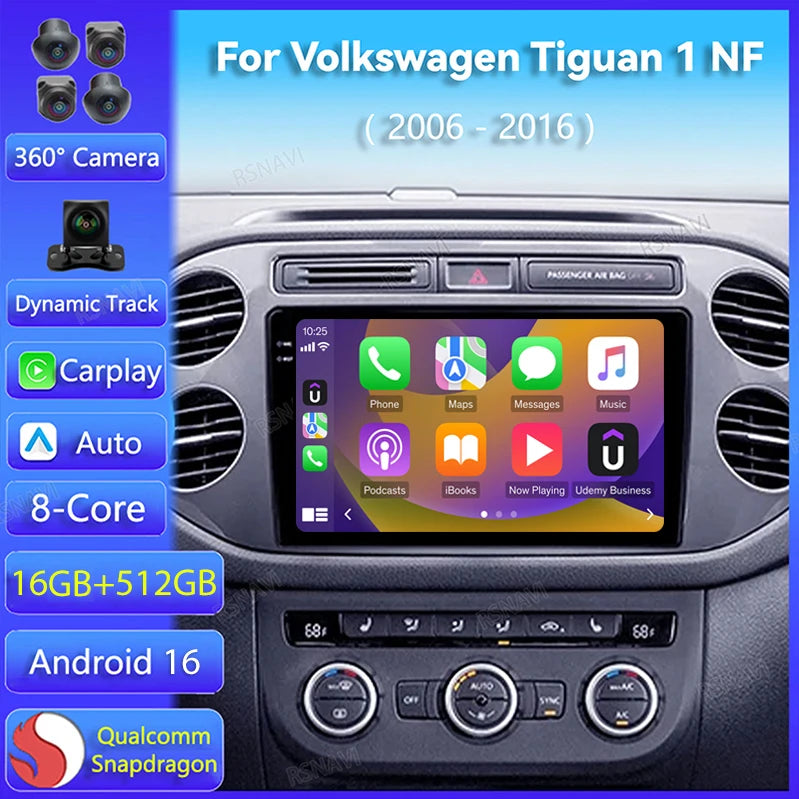 VW Tiguan 2006-2016 Android CarPlay Player 9" 2K QLED