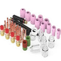 68Pcs TIG Welding Torch Consumables Kit, Gas Lens, Pyrex Cup, Collet Body, Collet Nozzle Accessories Set Fit WP-17 WP-18 WP-26 T