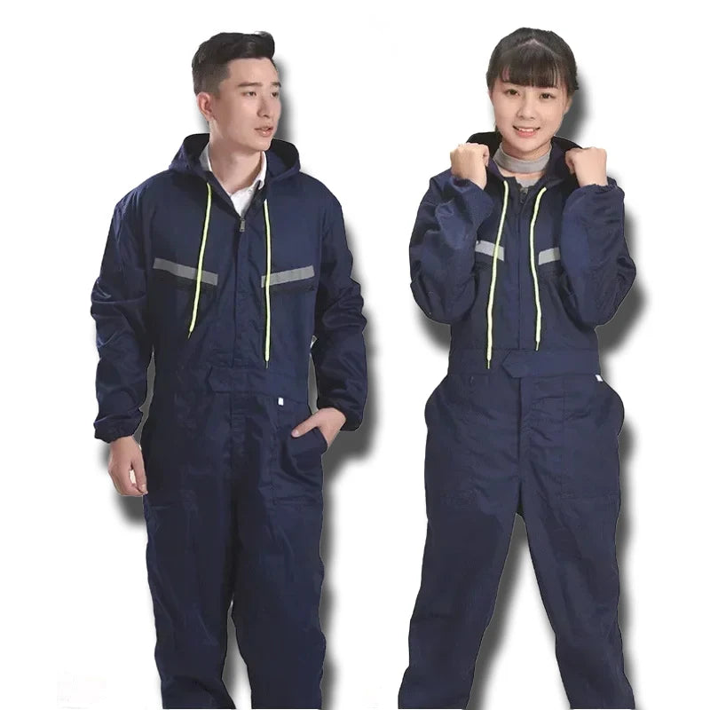 Working Hooded Coveralls Overalls Dust-proof Paint Spray Clothing Hood Protective Safety Reflective Work Clothes