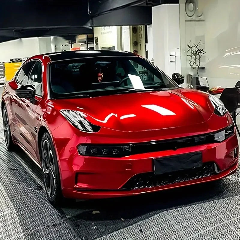 Self-Adhesive Metallic Red Glossy Vinyl Car Wrap Film - image 4