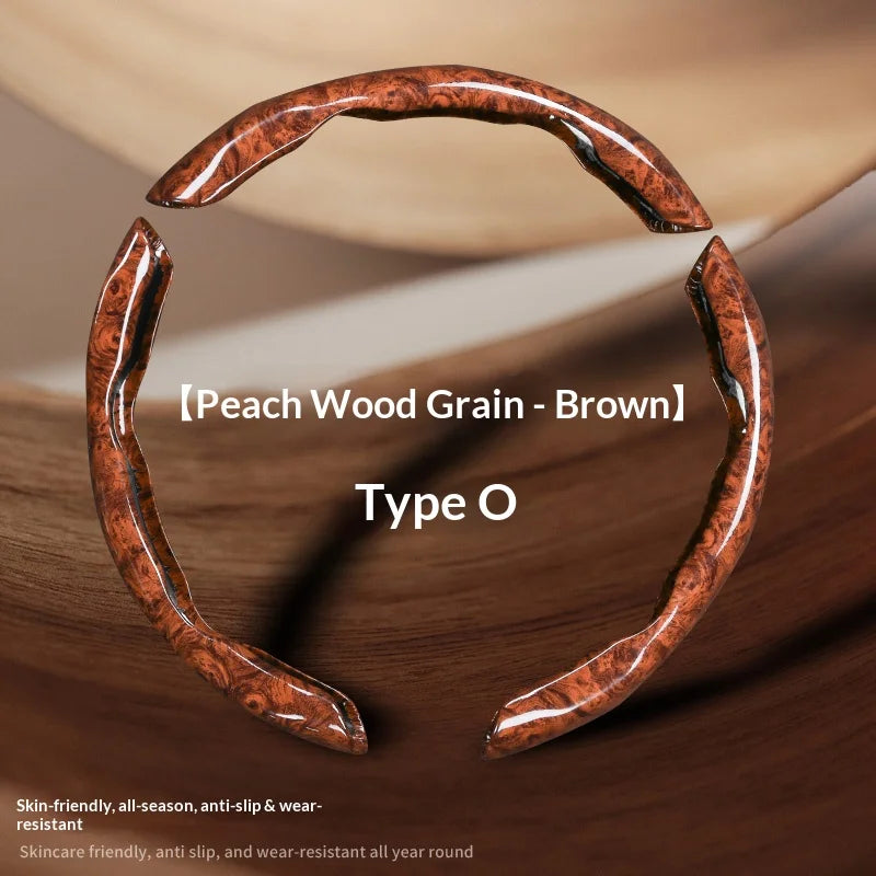 3-Piece Wood Grain Car Steering Wheel Cover, Minimalist Style - view 14