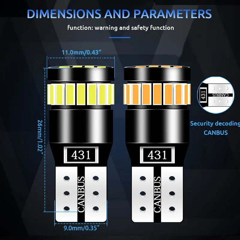 2x W5W T10 21SMD Led Bulbs Canbus Car Interior Light Bulbs Parking Position Lamp Map Dome Reading Lights