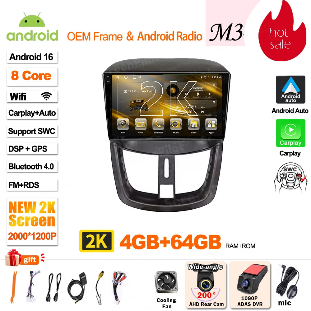 Peugeot 207 2006-2015 Android Car Radio 9" Touchscreen GPS - image 15