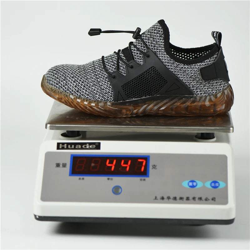 Steel Toe Work Boots for Men Breathable Safety Sneakers Construction Grade Anti-Puncture with Slip Resistant Rubber Sole Shoes