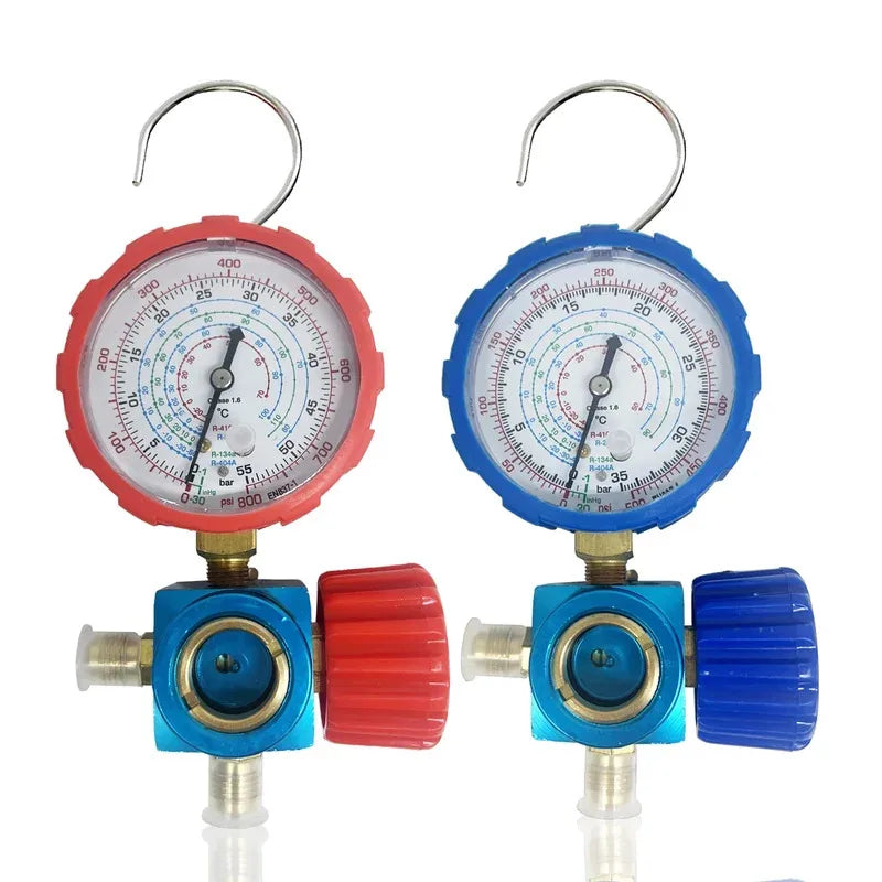 Refrigerants Manifold Gauge 500psi/800psi A/C Diagnostic Refrigerant Charging Tool for R22/R410A/R134A/R404A with Visual Mirror