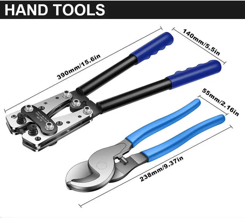 HX-50B Heavy Duty Battery Cable Lug Crimper 6-50mm² AWG 10-1/0 - image 8