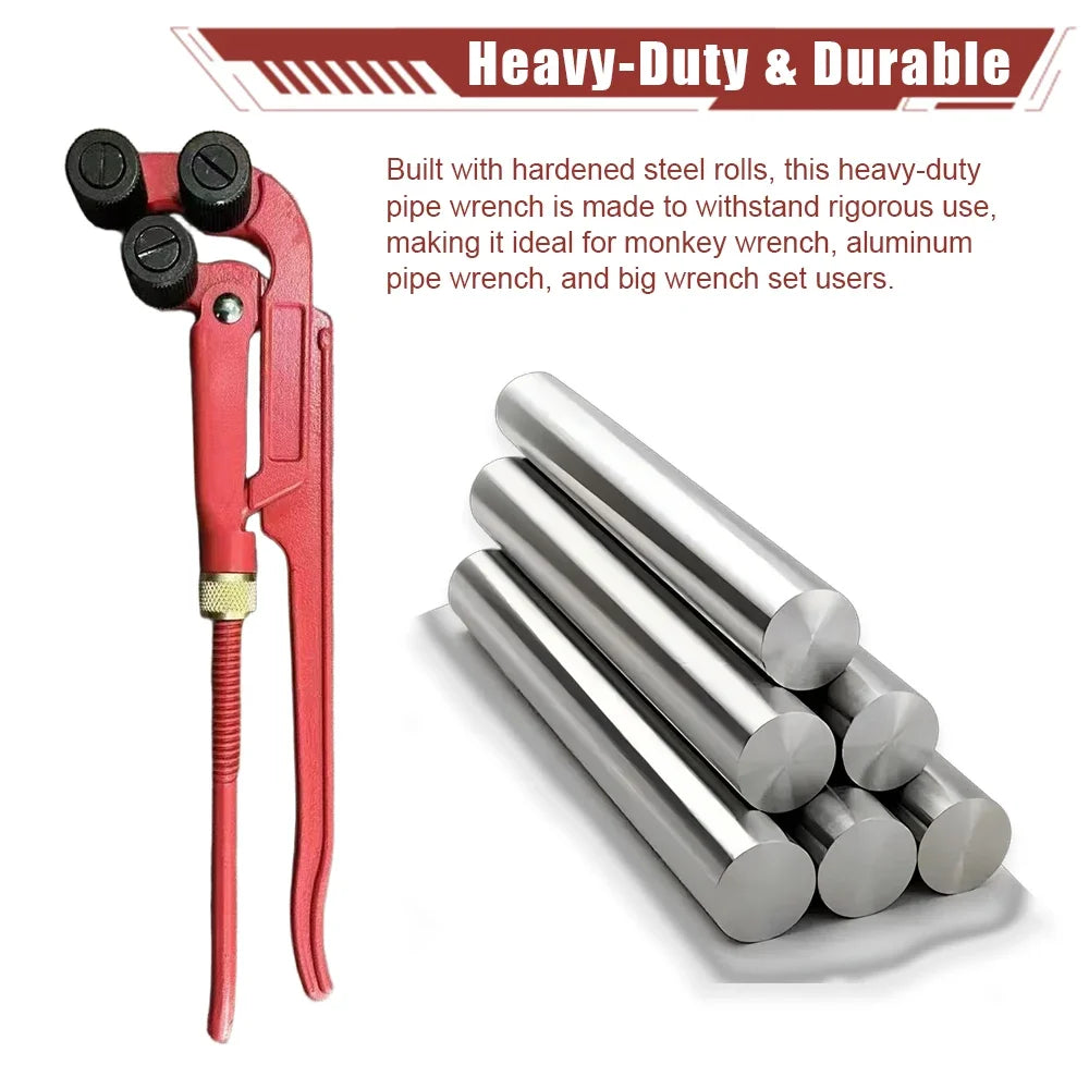 Coarse-Thread Pipe Wrench 3/8"–2" – Adjustable Triangular Rollers