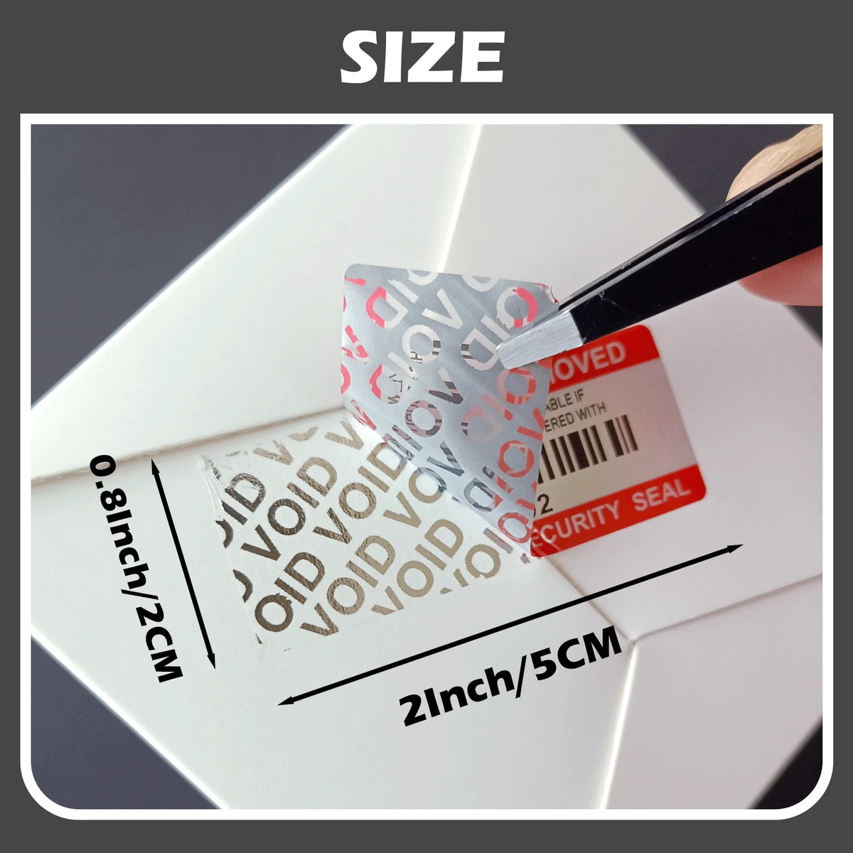 Tamper-Evident Warranty Void Security Labels with Serial Numbers, Silver