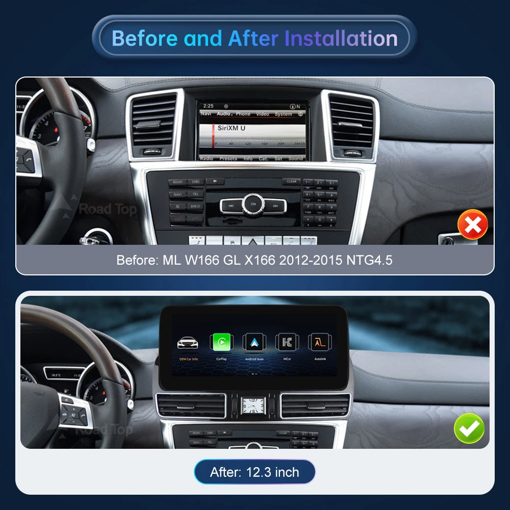 12.3" Touchscreen Mercedes ML/GLE/GLS 2012-2018 Wireless CarPlay - image 2