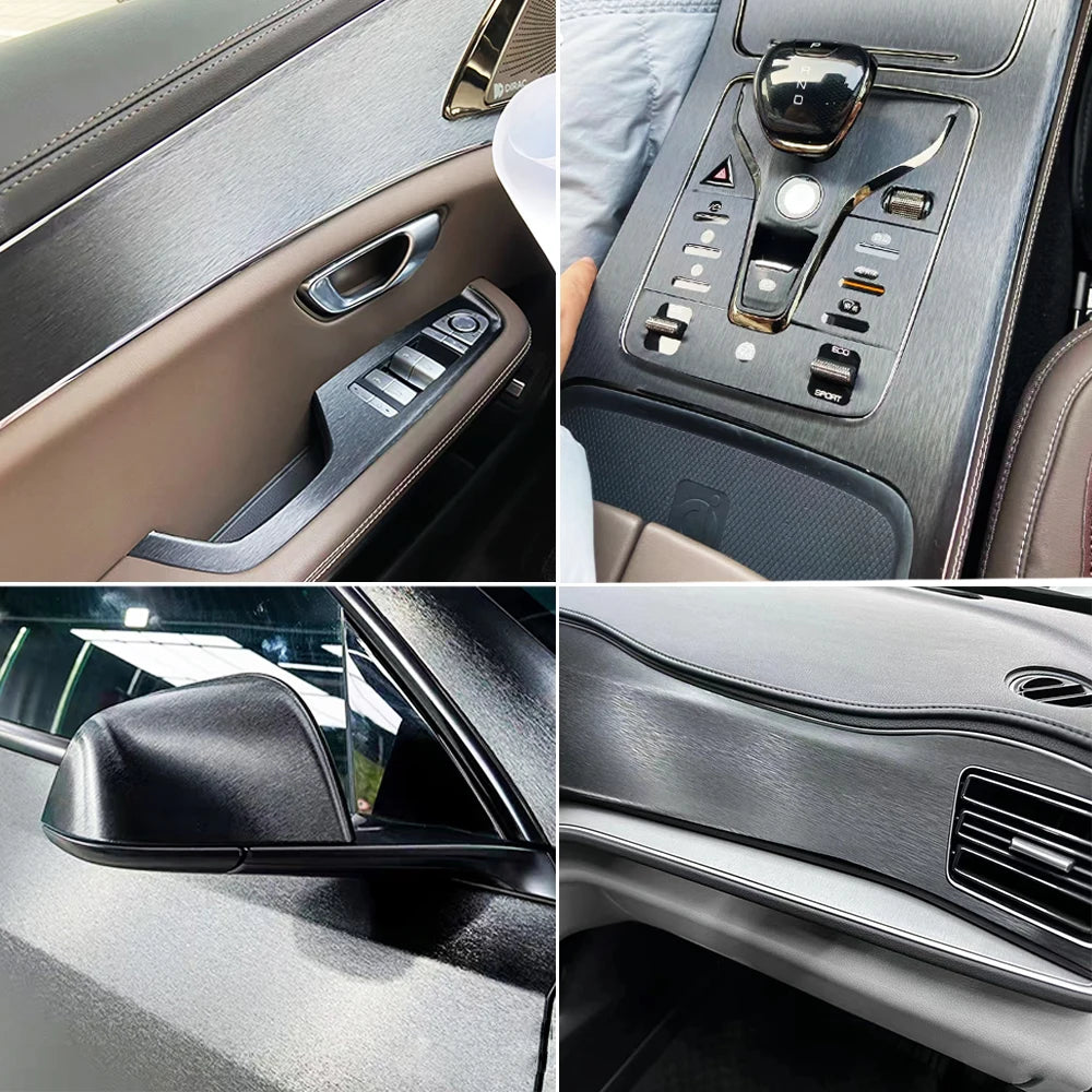 Matte Silver Brushed Aluminum Vinyl Car Wrap Sticker Self-Adhesive - image 3