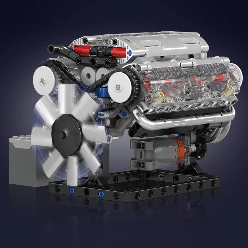 V8 Engine Building Block Model Kit, 500+ Pieces for Ages 8 and Up