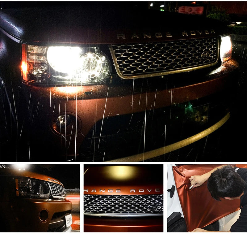 Matte Metallic Copper Brown Vinyl Wrap Roll Self-Adhesive Car Decal - image 4