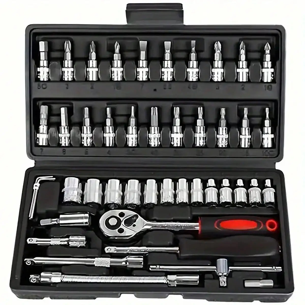 46pcs Socket Wrench DIY Repair Tool Kit with Ratchet Screwdriver for Car Repair